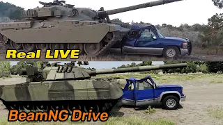 BeamNG Drive VS Real Live - TANK CRUSHING CARS #1