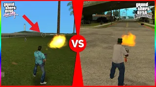 GTA VC vs GTA SA WEAPONS SBS COMPARISON (SAME WEAPON)