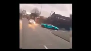 Lamborghini Aventador and Ford Fiesta - Traffic acident