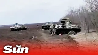 Ukrainian soldiers find field full of abandoned Russian tanks after invaders 'fled their post'