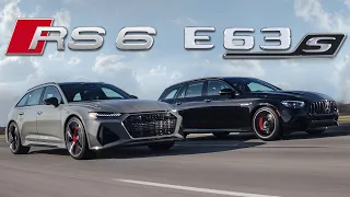 MONSTERS! 2021 Audi RS6 Avant vs Mercedes-AMG E63S Wagon Review