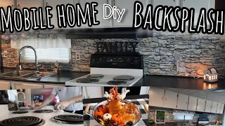 gypsy Mobile Home Cottage Backsplash On A Budget | Farmhouse kitchen +  Clean with me