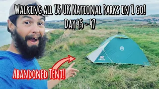Day 45-47: * I FOUND AN ABANDONED TENT ON A CLIFF! * Walking all 15 UK National Parks in 1 go!
