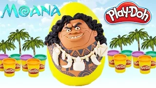 GIANT Maui Surprise Egg Play Doh | Disney Moana | Play Doh Surprise Egg