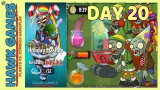 Plants vs Zombies 2 Holiday Mashup World Day 20 Easy (15 Zombies in 20 Sec & Dark Alchemy)