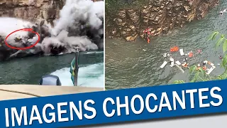 ACIDENTE EM CAPITÓLIO: ROCHA DESABA E ATINGE LANCHAS NOS CANYONS DE FURNAS EM MINAS GERAIS