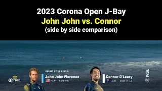 2023 Corona Open J Bay John John Florence vs  Connor O'leary side by side comparison