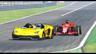 Ferrari F1 2018 vs Lamborghini Aventador J - Monza