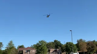 UH1 Huey, fly over and landing.