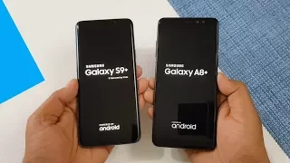 Samsung Galaxy S9+ vs Samsung A8+ (2018) Speed Test Comparison !!