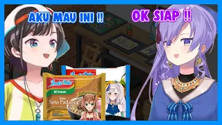 [ Hololive sub indo ] Subaru yg minta oleh-oleh mie dari indonesia ke moona !!