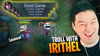My first time, try to be a toxic player and regretted LOL | Mobile Legends Irithel