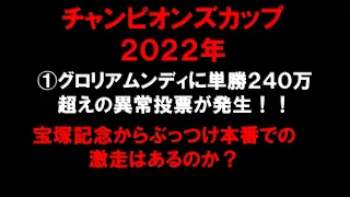 【高期待値馬クラウンプライド２着！！】グロリアムンディに単勝２４０万の異常投票発生！過剰人気の影で期待値上昇馬を公開します！チャンピオンズカップ2022年予想