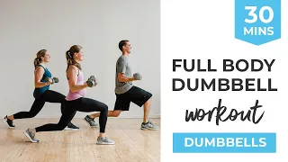 30-Minute Full Body Workout With Dumbbells (HIIT Pyramid)