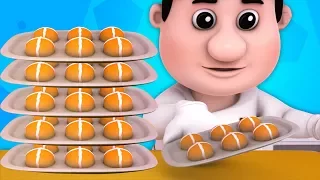 Горячие кросс-булочки | рифмы для детей | Farmees Songs | 3D Song | Nursery Rhymes | Hot Cross Buns