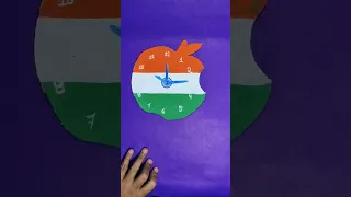 How To Make Wall Clock With Cardboard 🇮🇳 Flag Craft #shorts #trending #viral