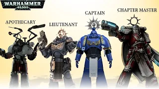 15 Ranks in a Space Marine Hierarchy (Warhammer 40k)