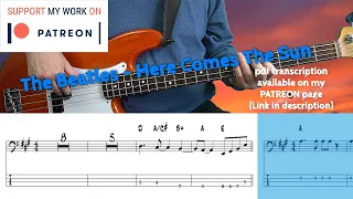 The Beatles - Here Comes The Sun (Bass cover with tabs)