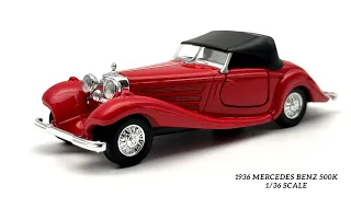 1936 Mercedes Benz 500K Diecast 1/36 Scale Model Car