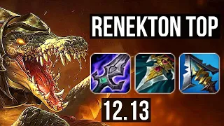 RENEKTON vs FIORA (TOP) | 9/1/4, 1300+ games, 1.6M mastery, Godlike | KR Challenger | 12.13