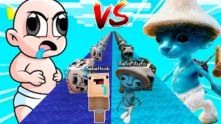 LUCKY BLOCK de SMURF CAT vs BEBE NOOB en MINECRAFT 😱🔥 BEBÉ NOOB