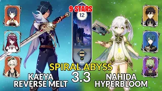 NEW 3.4 Spiral Abyss!│Kaeya Rosaria Melt & Nahida Hyperbloom | Floor 12 - 9 Stars | Genshin Impact