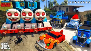 GTA 5 - Stealing THOMAS CHOO CHOO CHARLES  Vehicles with Franklin! (Real Life Cars #11)