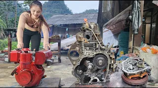 Genius girl repaired and restored the entire 173 diesel engine with broken arms and broken pistons