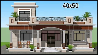 40'-0"x50'-0" 4BHK 3D House Plan | Whatsapp/Call +91-7078269797, +91-7078269696 | Gopal Architecture