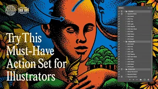 1-Click Distress, Stipple and Separate Your Artwork in Photoshop