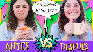 Arreglando SLIMES VIEJOS y PEGAJOSOS  💦 SLIME EXTREME MAKEOVER 😋 Slime ANTES VS DESPUÉS