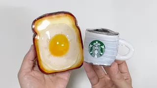 실리콘 테이프 🍳달걀🍞토스트와 ☕커피 말랑이 만들기