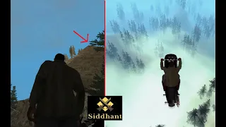 Climbing the highest mountain (Mount Chiliad) of GTA San Andreas & Jumping from there by a bike