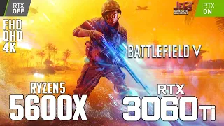 Battlefield V on Ryzen 5 5600x + RTX 3060Ti 1080p, 1440p, 2160p benchmarks!