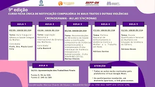 3ª Aula: Recomendações MS sobre a notificação compulsória de violências autoprovocadas e interp.