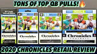 TONS OF TOP QBs!🔥 | 2020 Panini Chronicles Football Retail Mega Box, Blaster, Hanger, & Fat Packs