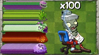 PvZ 2 Every 100 Plant Max Level vs 999 ZCorp Chair Racer