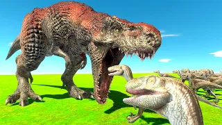 Velociraptor ARMY Takes on T-REX - Animal Revolt Battle Simulator