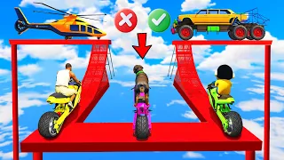 SHINCHAN AND FRANKLIN TRIED THE IMPOSSIBLE CHOOSE THE RIGHT RED BLOCK PARKOUR CHALLENGE GTA 5