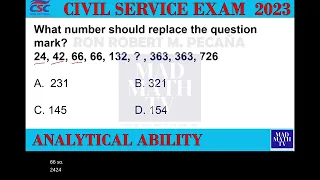 CIVIL SERVICE 2023- ANALYTICAL ABILITY - PATTERNS AND SEQUENCES REVIEWER NO. 2