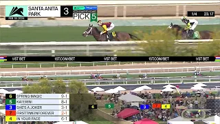 Firsttimeinforever wins Race 3 on Sunday, February 18 at Santa Anita Park