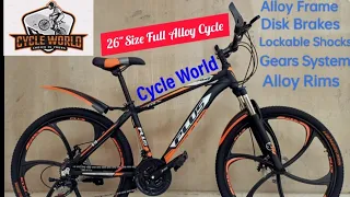 26"Size Full Alloy Imported Bicycle with Shocks, dual disk brakes, Alloy rims & Gears #26sizecycle