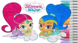 Shimmer and Shine Coloring Book Pages Nickelodeon Rainbow Splash Nick Jr Genie