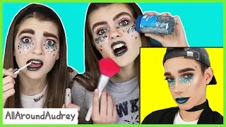 AUDREY AND JORDAN TRY RECREATING A JAMES CHARLES MAKEUP TUTORIAL! / AllAroundAudrey