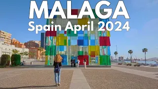 4K Malaga Spain 🇪🇸  - Walking Tour Costa Del Sol  - April 2024