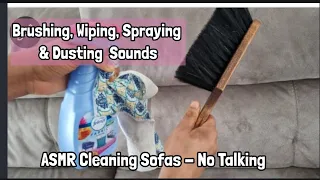 ASMR  Cleaning Sofas - Brushing, Wiping, Spraying, Dusting Sound No Talking.