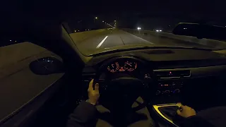 BMW E90 318d 2009 Night Drive on Highway Onboard POV