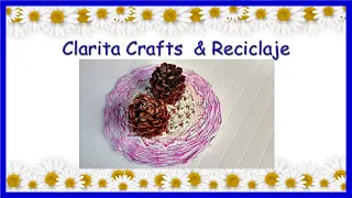 ♻️CESTERIA EN PAPEL PLATO DE SITIO site plate in basketry /DIY/ How to make simil wicker site plate