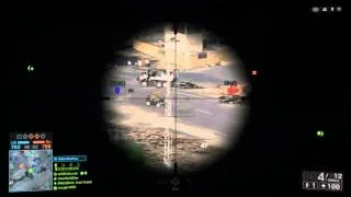 Battlefield 4 sniper taking out a vehicle.