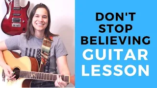 Don't Stop Believing Acoustic Guitar Lesson - EASIER CHORDS